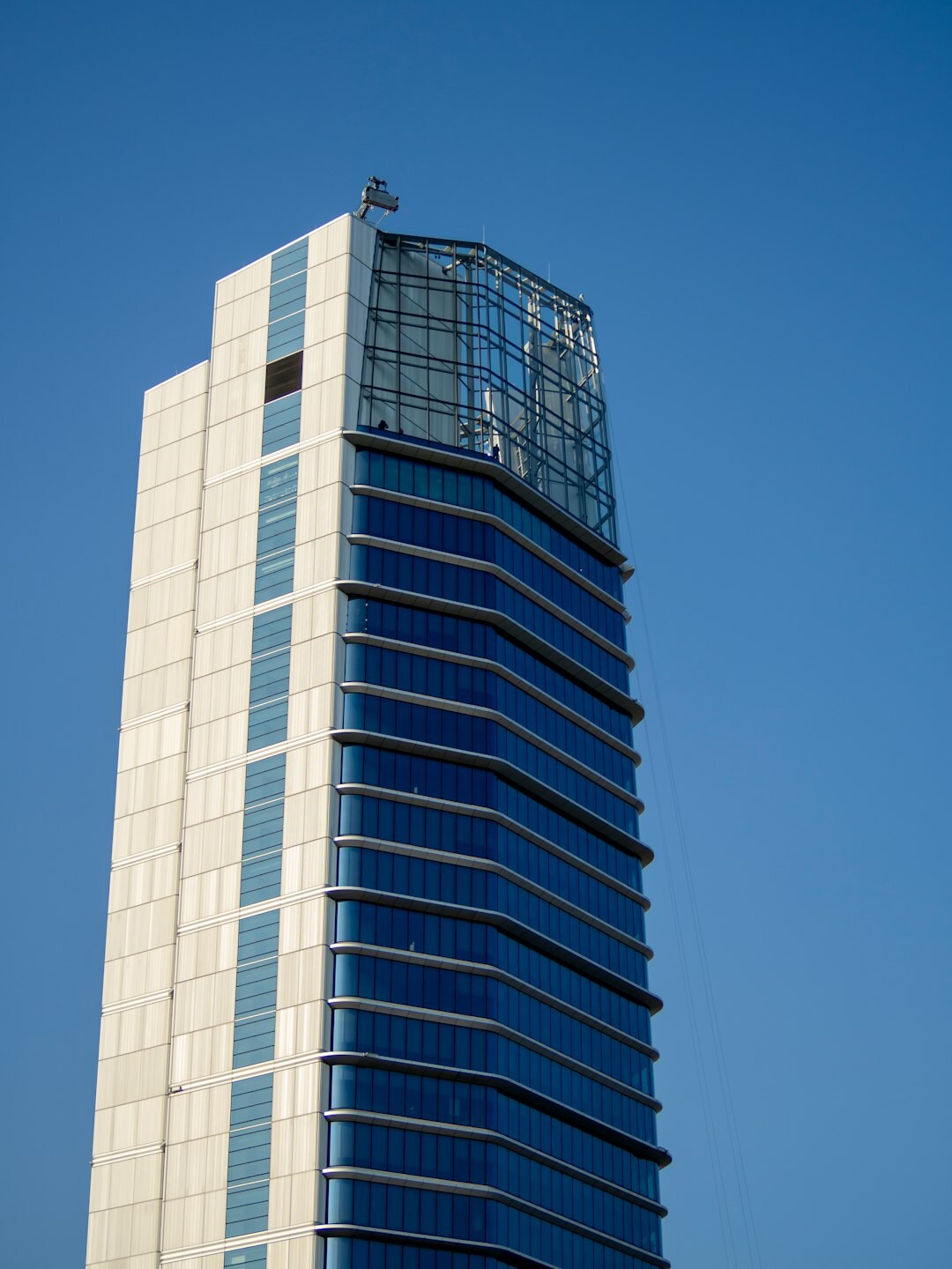 Modern glass office building facade