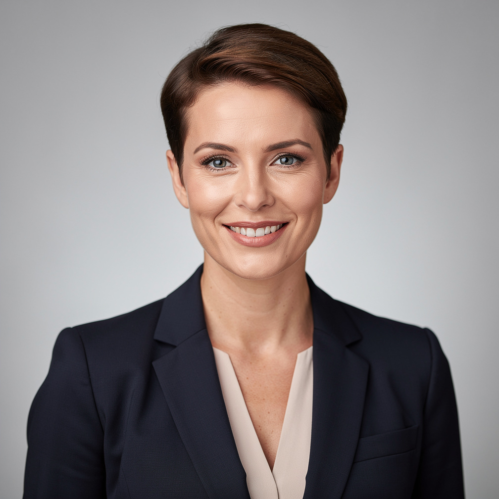 Studio portrait of a professional woman smiling